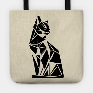 Black Geometric Cat Tote