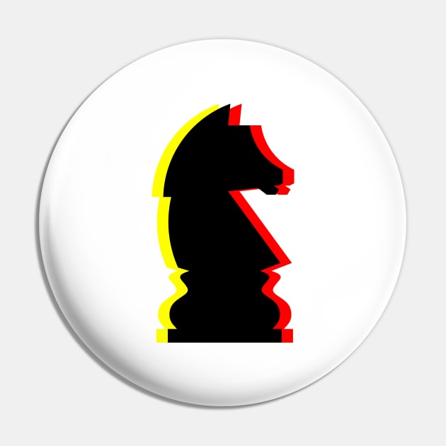 Trippy Knight Piece (Yellow and Red) Pin by inotyler