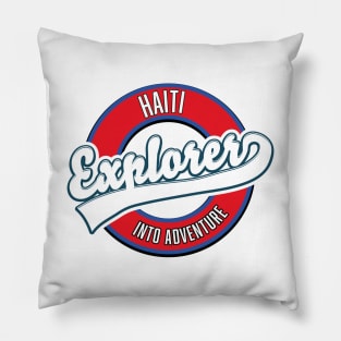 Haiti explorer into adventure logo Pillow