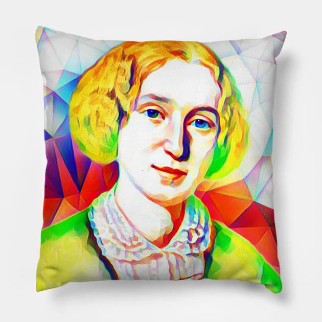 George Eliot Colourful Portrait | George Eliot Artwork 15 Pillow by JustLit