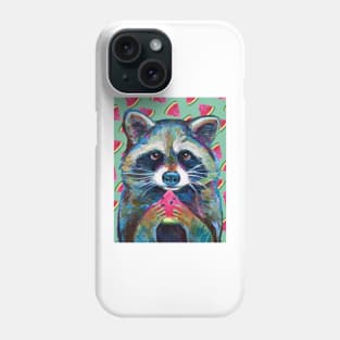 RACCOON with WATERMELON WEDGE Phone Case