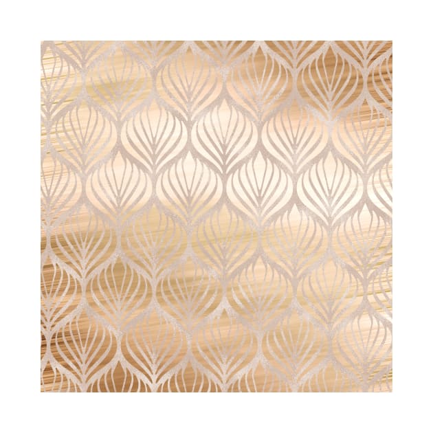 Gold Metallic Ocean Seashells Pattern by Printable Pretty