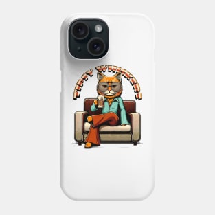 Whiskered Brew - Laid-back Cat Enjoying a Cold One Phone Case