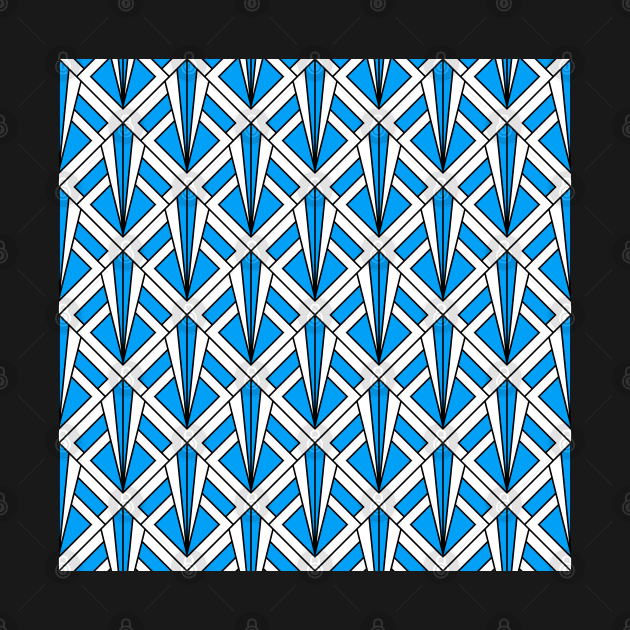 Art Deco Pattern no 87 - Blue - Geometric Pattern by Millusti