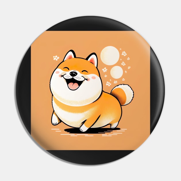 Super Cute Shiba Inu Dog Illustration Drawing Pin by unrealartwork