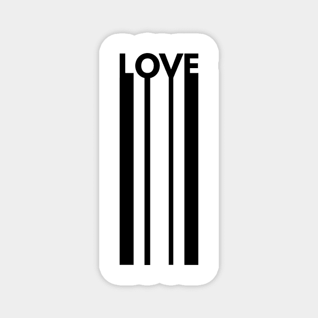 Love is Love Long Black Minimalist Simple Magnet by mycko_design