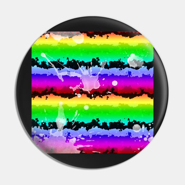 Rainbow Splats & Rough Stripes Pin by NeavesPhoto