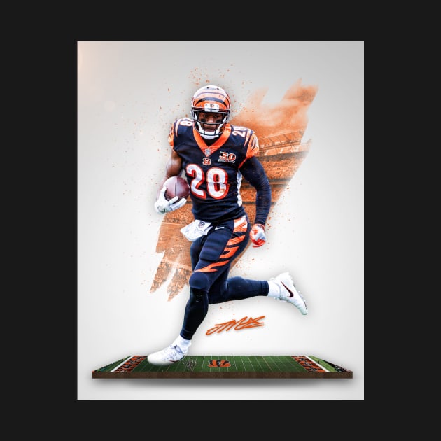 Joe Mixon Cincinnatti Sports Art by JRoseGraphics