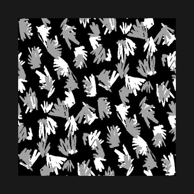 Black and White Terrazzo Doodle by Carolina Díaz