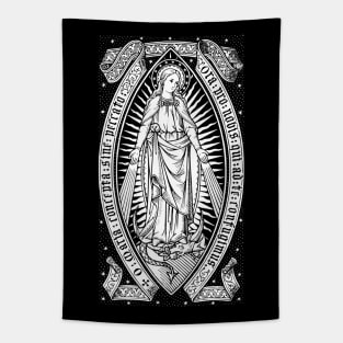 Virgin Mary Catholic Vintage Engraving Tapestry