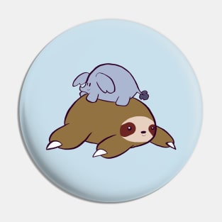 Big Sloth and Tiny Elephant Pin