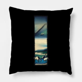 Cranes by Mt. Fuji Pillow