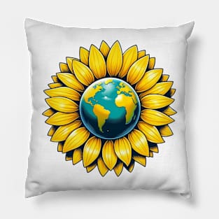 Vibrant Floral Earth Day Flower Lover Sunflower Pillow