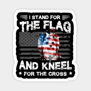 Yorkie Dog Stand For The Flag Kneel For Fallen Magnet