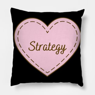 I Love Strategy Simple Heart Design Pillow