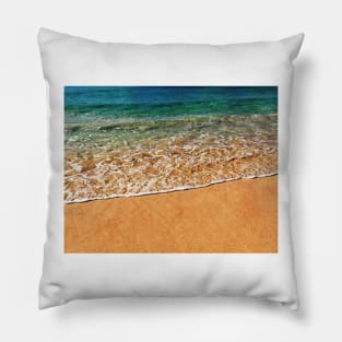 green ocean waves Pillow