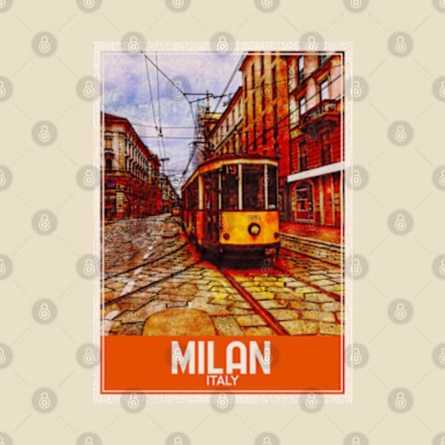 Milan Italy Travel Art by faagrafica