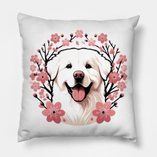 Bolognese Relishes Spring's Cherry Blossoms Splendor Pillow