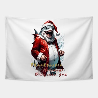 Fat Santa Shark Miami Florida Funny Holiday Christmas season gift Tapestry