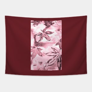 Pink Metallic Leaves Tapestry