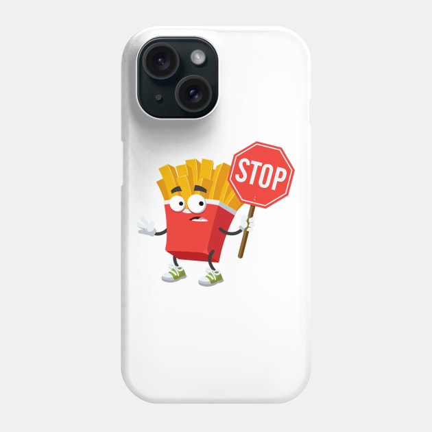 cartoon paper packaging french fries potatoes mascot Phone Case by VizRad