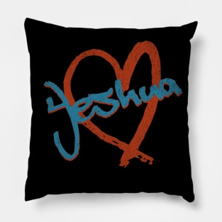 I Love Yeshua Vintage 80's & 90' Brown and Blue Pillow