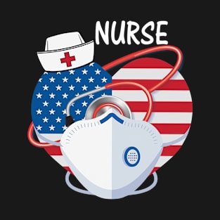 Proud Nurse - Flag USA Nurse T-Shirt