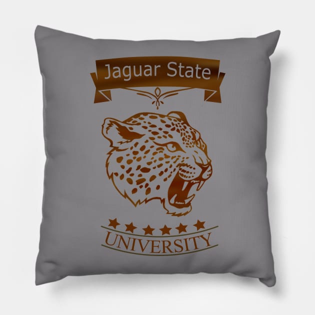 Jaguar State University Campus and College Pillow by phughes1980