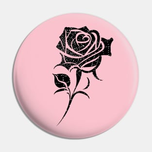 Minimalist Black and White Rose Pin