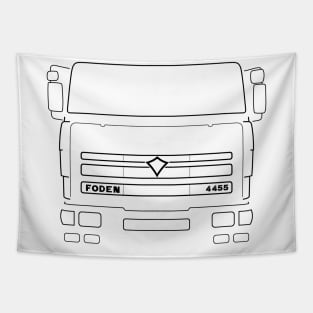 Classic Foden 4455 lorry black outline graphic Tapestry