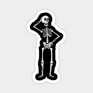 Skeleton With a Hand on Hips and Hand Behind Head Magnet
