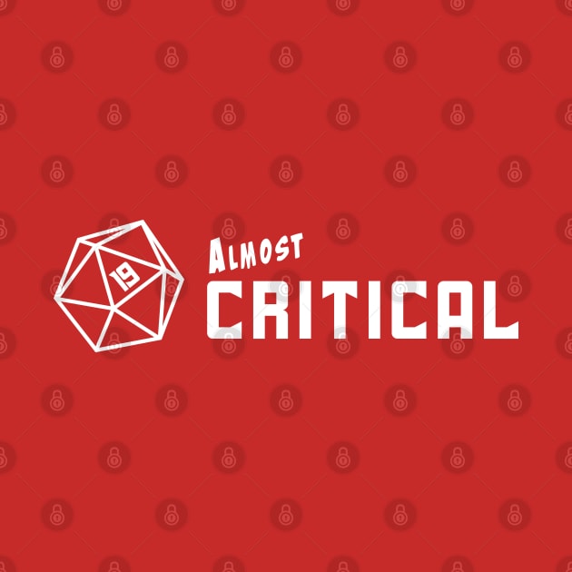 Almost Critical - Solid White Horizontal Logo on Red by AlmostCritical