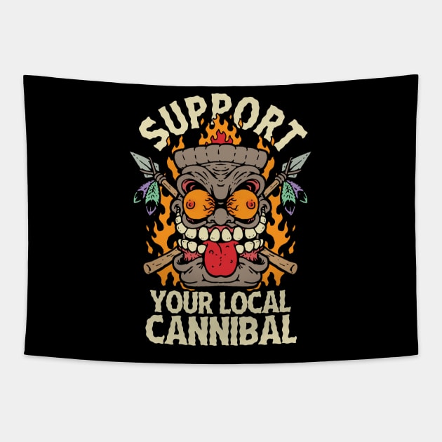 Support Your Local Cannibal Tapestry by MonstersandMartians