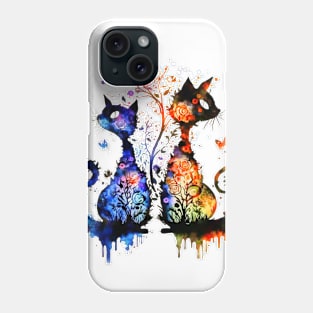 Gothic cats couple #2 Phone Case