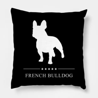 French Bulldog White Silhouette Pillow