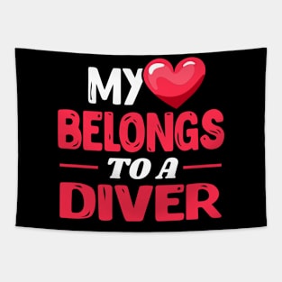 My heart belongs to a diver Tapestry