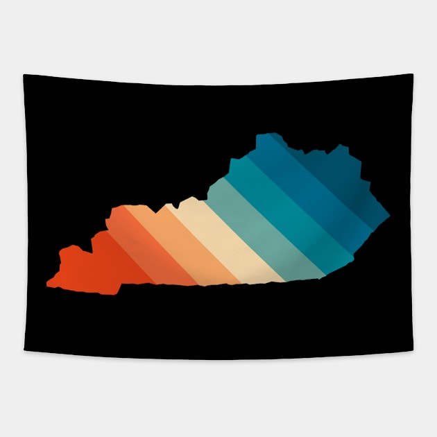 Kentucky State Retro Map Tapestry by n23tees