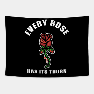 Bleeding Rose Stem Every Rose has its Thorn Love Valentine Anti Valentines Tapestry