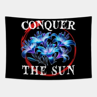 Conquer the Sun with Blue Spider Lily Tapestry