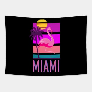 Miami Florida Synthwave Inspired Design Tapestry