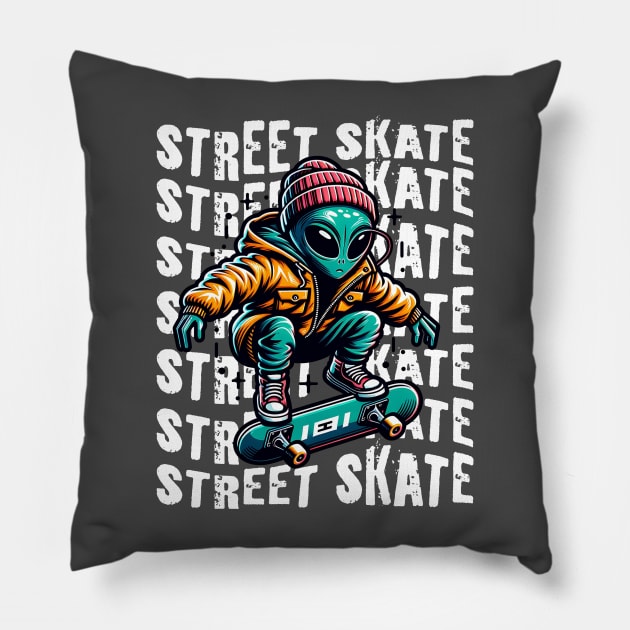 Street skate t shirt Pillow by Swagger Spot