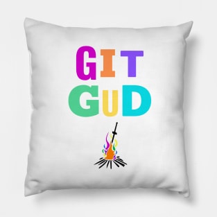 Git Gud (On White) Pillow