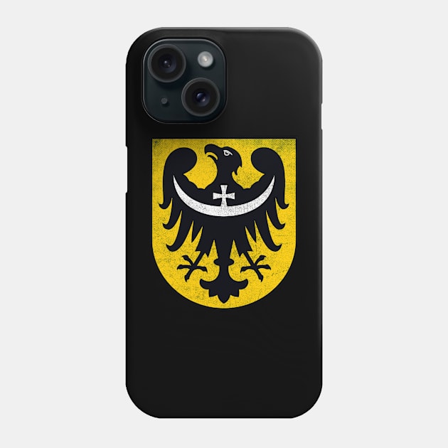 Poland / Lower Silesian Voivodeship / Faded Style Vintage Look Flag Design Phone Case by DankFutura