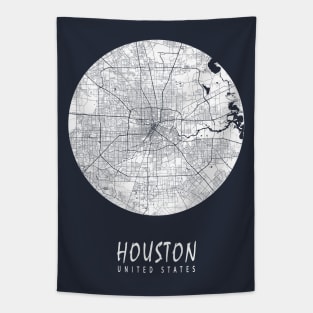 Houston, USA City Map - Full Moon Tapestry