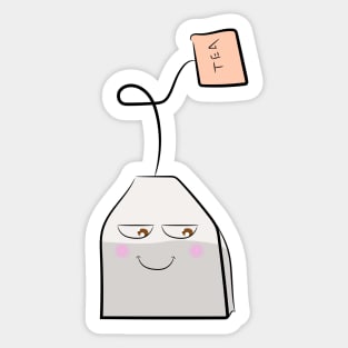 Kit-Tea Kawaii Cute Kitty Pun - Tea Bag - Sticker
