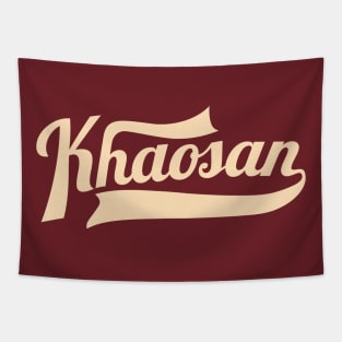 Khaosan Road Bangkok - Backpacker's Paradise | Vintage Lettering Logo Tapestry