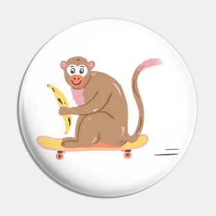 Monkey Skater Pin