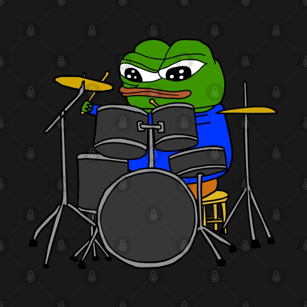 Drummer Pepe by Lean Mean Meme Machine