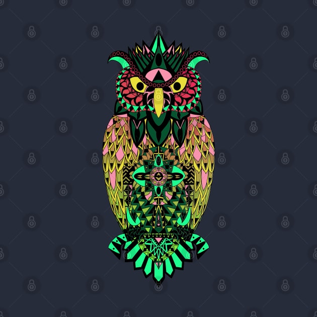 dr owl ecopop in mexican tribal totonac green safari art wallpaper by jorge_lebeau