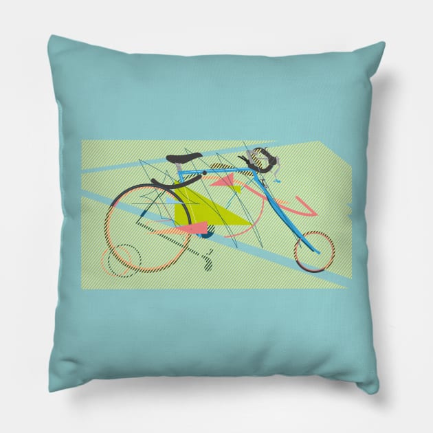 Abstract Geometric Bike Pillow by Mended Arrow